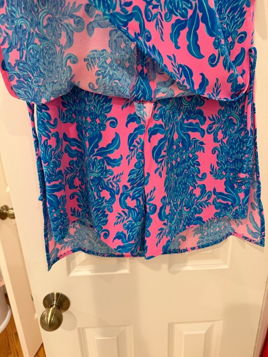 Lilly Pulitzer Pink and Blue Floral V-Neck Dress/Romper - Picture 4 of 4